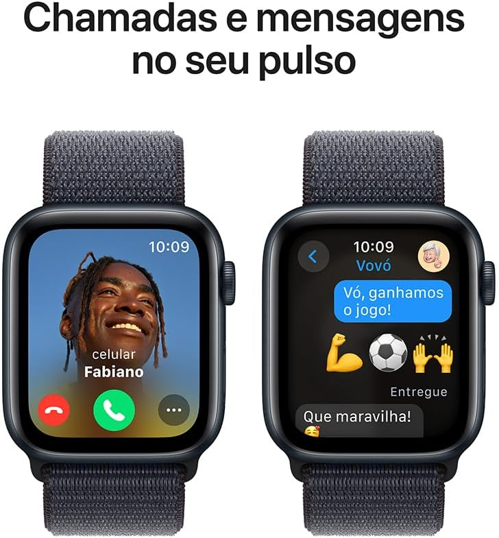 Apple Watch SE GPS • Caixa estelar de alumínio – 40 mm • Pulseira esportiva estelar – P/M - Imagem 9