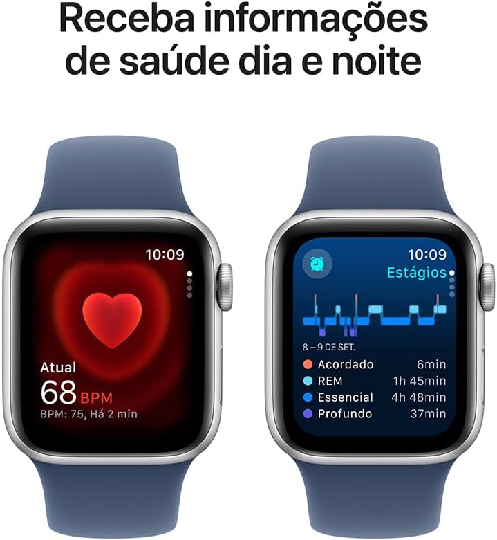 Apple Watch SE GPS • Caixa estelar de alumínio – 40 mm • Pulseira esportiva estelar – P/M - Imagem 15