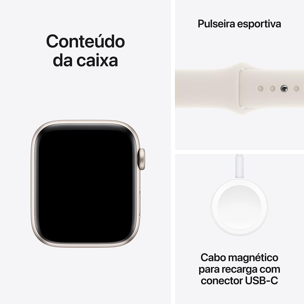 Apple Watch SE GPS • Caixa estelar de alumínio – 40 mm • Pulseira esportiva estelar – P/M - Imagem 36